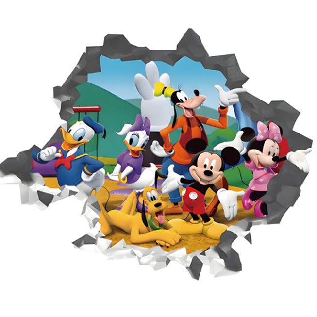 Mickey Mouse Cartoon Wall Sticker Kindergarten PVC Poster Minnie Mickey Self Adhesive Anime Game Decoration Sticker