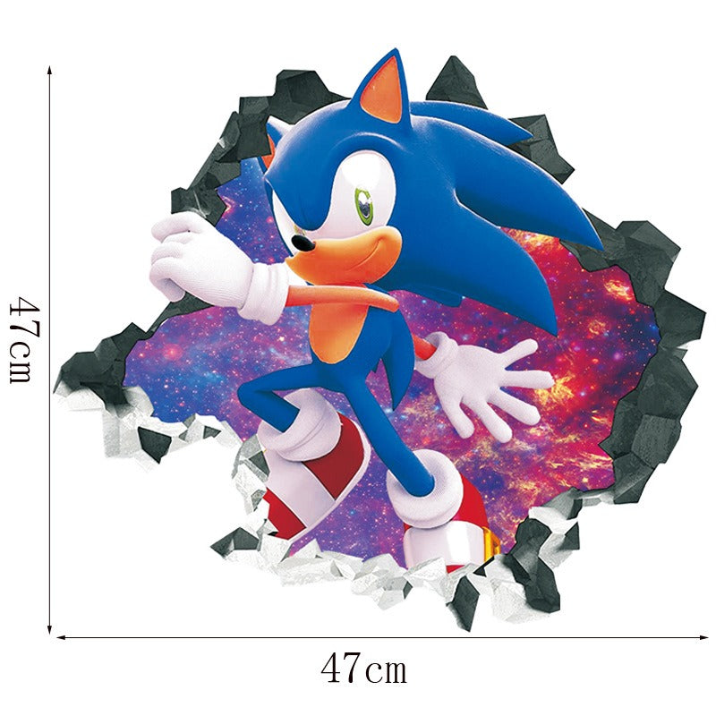 Sonic children's room wall beautification decoration stickers PVC self-adhesive cartoon graffiti posters wall stickers