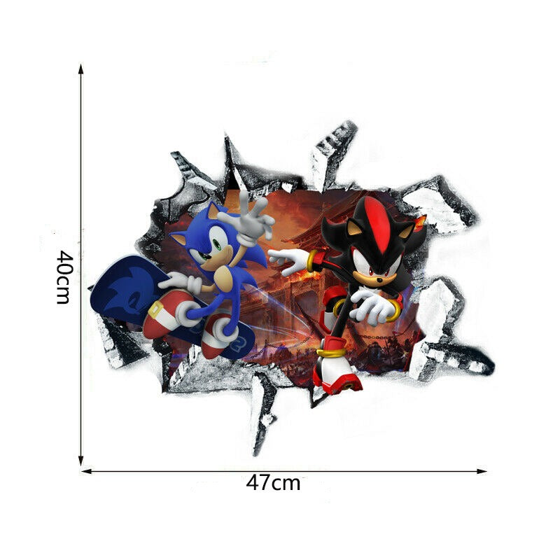 Sonic children's room wall beautification decoration stickers PVC self-adhesive cartoon graffiti posters wall stickers