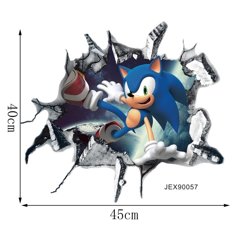 Sonic children's room wall beautification decoration stickers PVC self-adhesive cartoon graffiti posters wall stickers