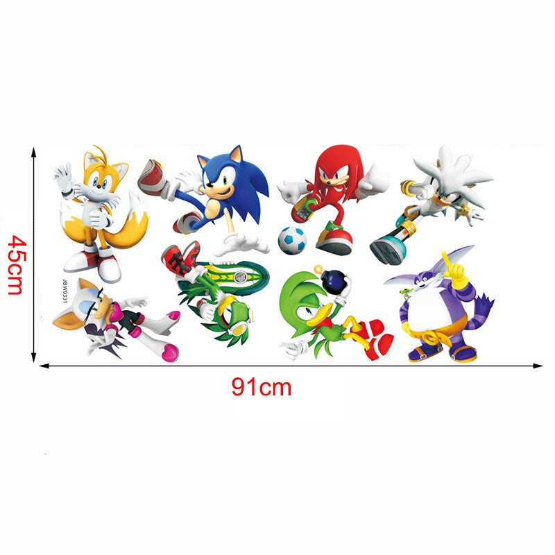 Sonic children's room wall beautification decoration stickers PVC self-adhesive cartoon graffiti posters wall stickers