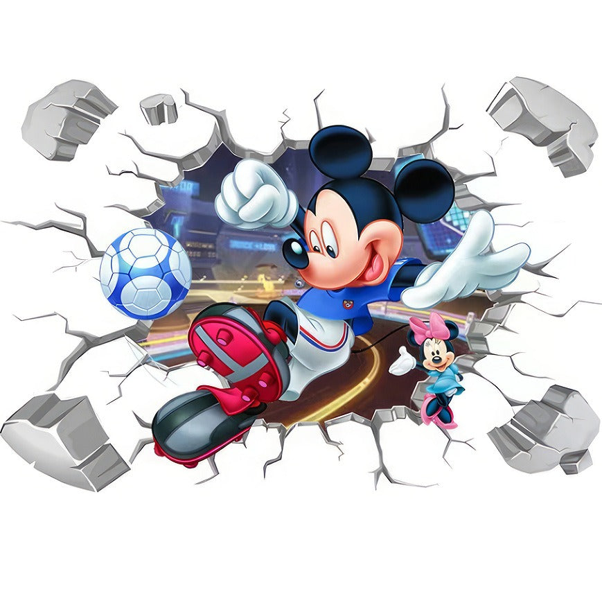 Mickey Mouse Cartoon Wall Sticker Kindergarten PVC Poster Minnie Mickey Self Adhesive Anime Game Decoration Sticker
