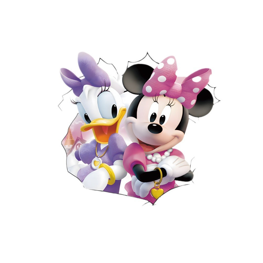 Mickey Mouse Cartoon Wall Sticker Kindergarten PVC Poster Minnie Mickey Self Adhesive Anime Game Decoration Sticker