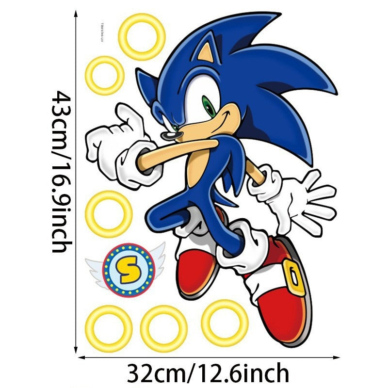 Sonic children's room wall beautification decoration stickers PVC self-adhesive cartoon graffiti posters wall stickers