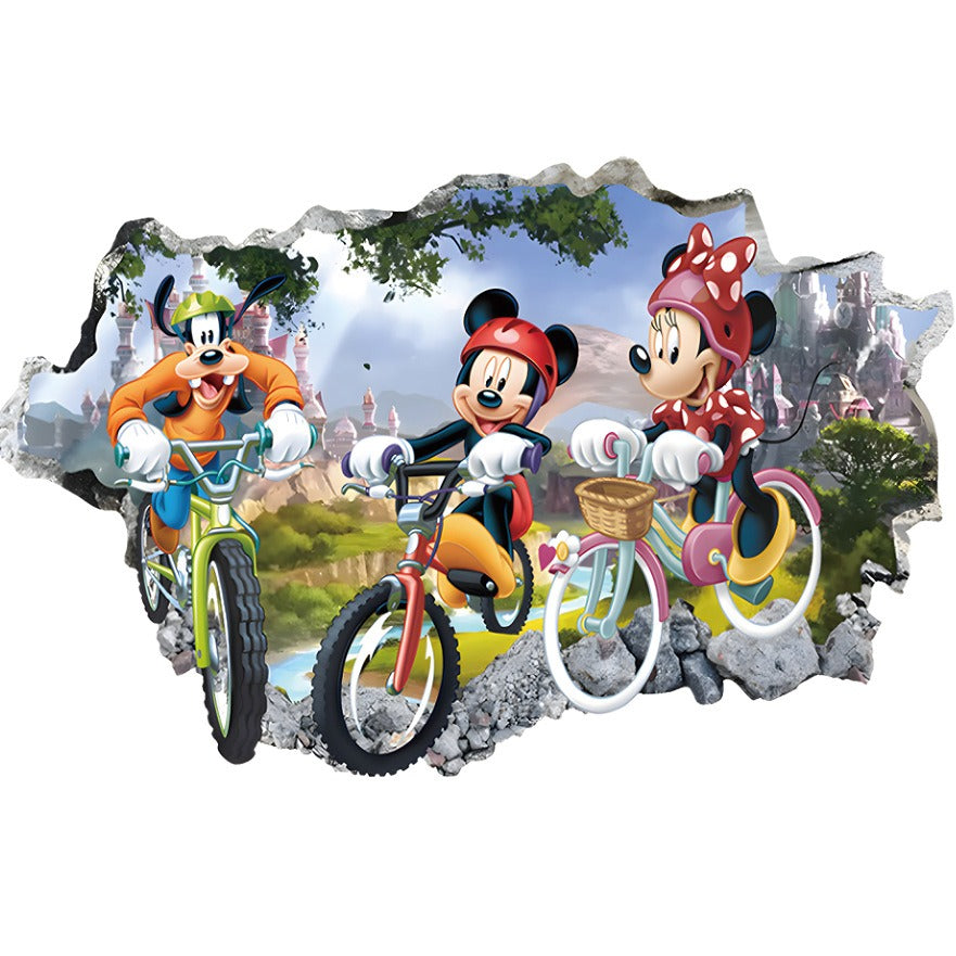 Mickey Mouse Cartoon Wall Sticker Kindergarten PVC Poster Minnie Mickey Self Adhesive Anime Game Decoration Sticker