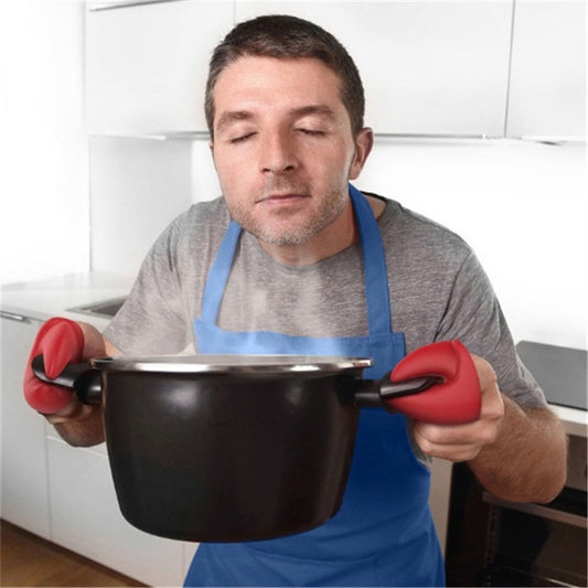 Red lobster pliers insulated gloves kitchen insulation temperature resistance thick silicone to prevent burns hand clip