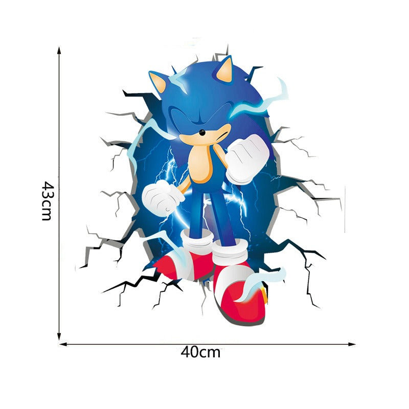 Sonic children's room wall beautification decoration stickers PVC self-adhesive cartoon graffiti posters wall stickers